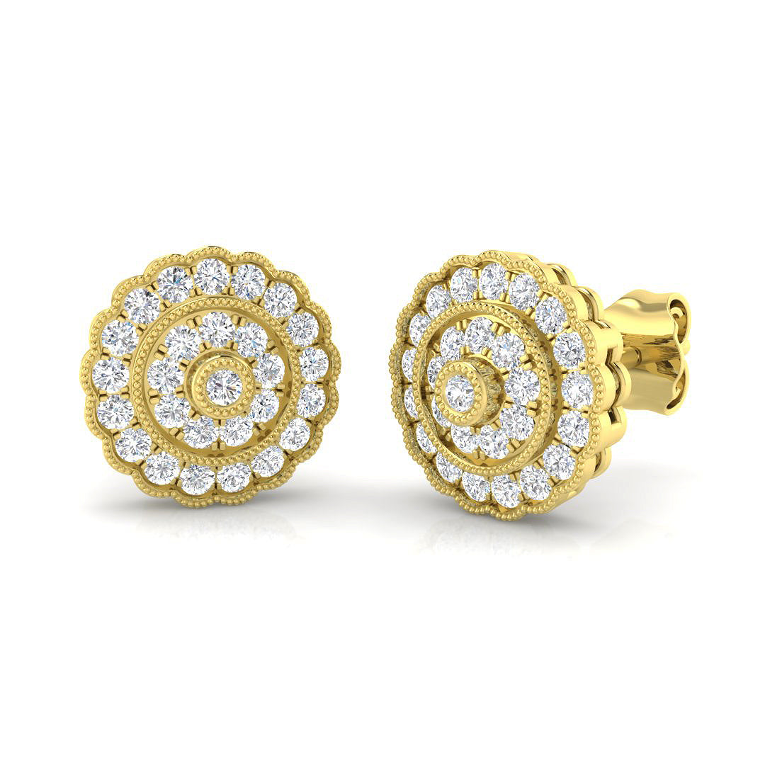Elegant Vintage Gold Diamond Earrings - 0.5ct Luxury Jewelry