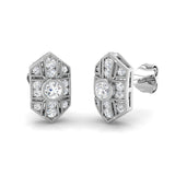 Elegant Vintage Art Deco Diamond Stud Earrings - 0.33ct White Gold