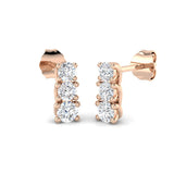 Elegant Dalsy Gold Drop & Trilogy Diamond Earrings - 0.5ct to 1ct