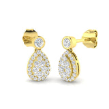 Dausy Elegant Gold Drop & Trilogy Diamond Earrings 0.33ct to 1ct
