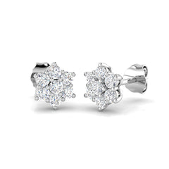 0.90 Carat D-E/VS Lab Grown Diamond Cluster Earring 9k White Gold Ready To Ship