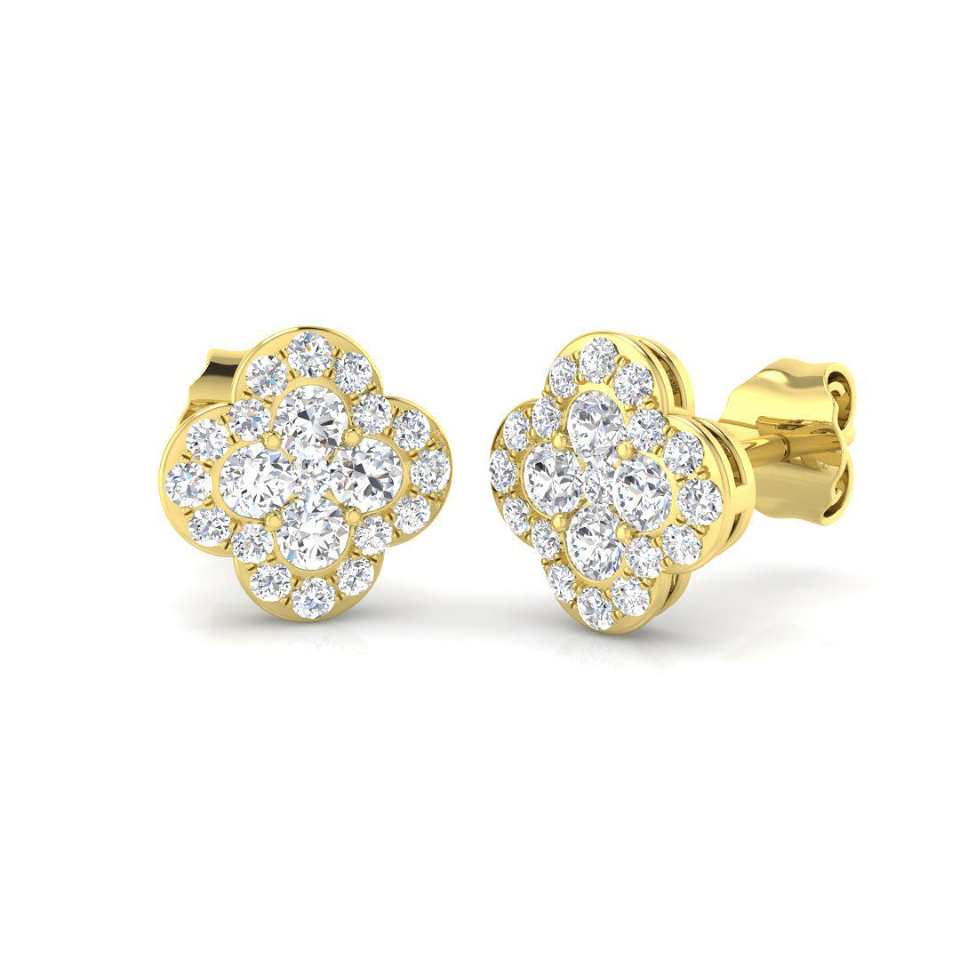 Epspy Gold Clover Diamond Earrings 0.5ct to 1ct - Luxury Jewelry
