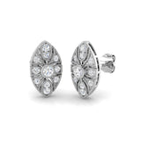 Vintage Marquise Diamond Stud Earrings - 0.33ct Art Deco Design
