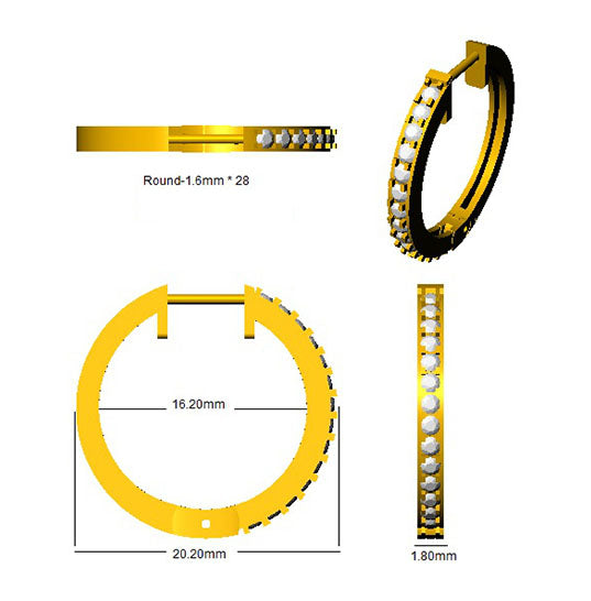 Ohrringe mit runden Diamanten (natürliche und im Labor gezüchtete) | Pavé-Fassung