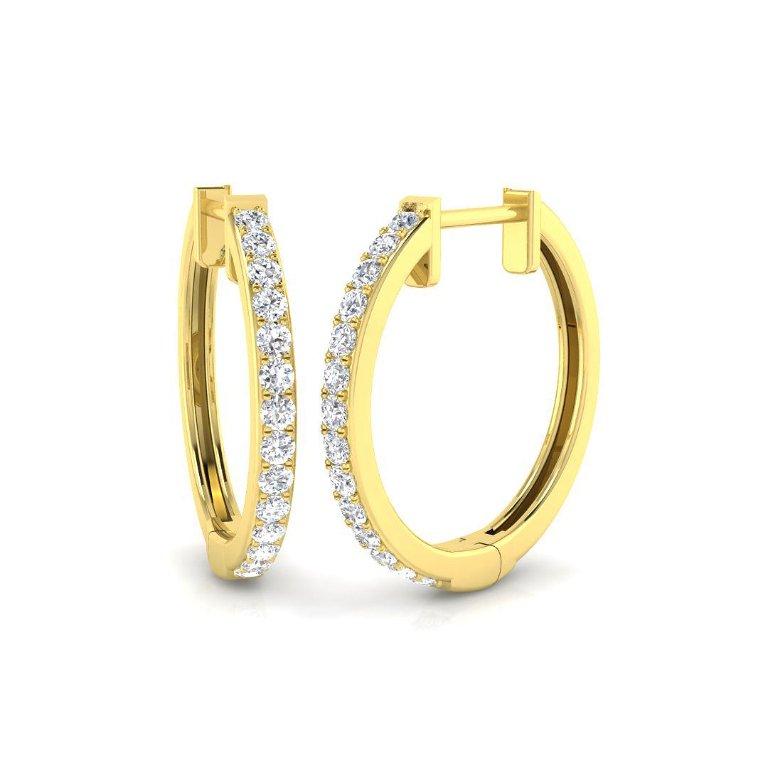 0.27ct Natural Diamond Round Cut Stud Earrings in 9K Yellow Gold
