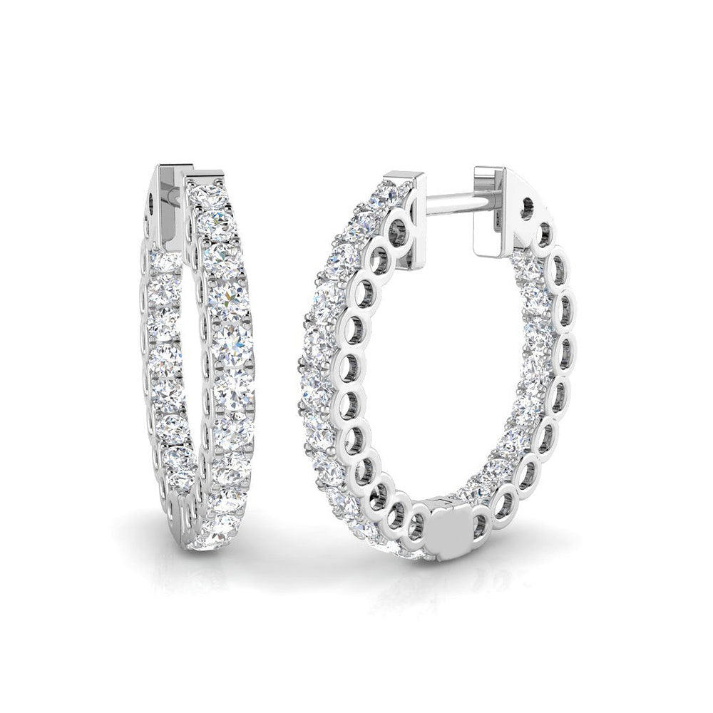 Hoop Earrings - Pansy 1ct To 2ct Exquisite Diamond Brilliance