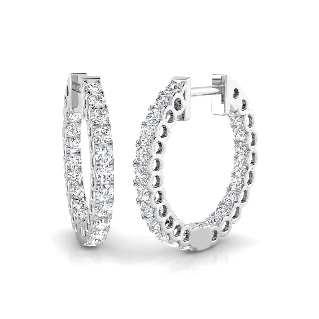 Hoop Earrings - Pansy 1ct To 2ct Exquisite Diamond Brilliance