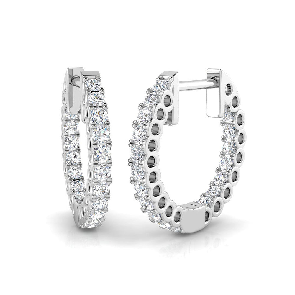 0.49ct Natural Diamond Round Cut Stud Earrings in 18K White Gold