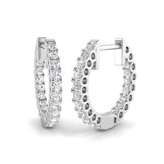 0.5 Carat D-E/VS Lab Grown Diamond Hoops Earring 9k White Gold Ready To Ship