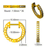 Natural/Lab-Grown Round Cut Diamond Hoop Earring in Gold - Made UK