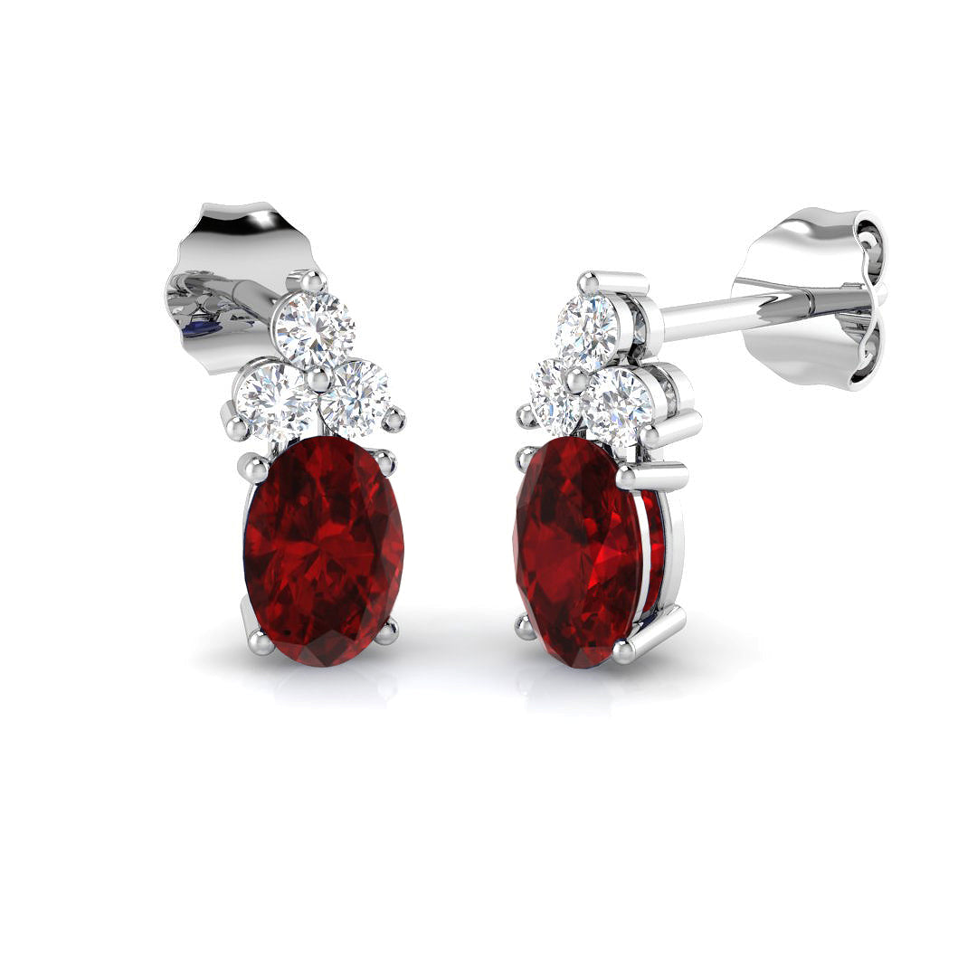 Deeby Ruby and Diamond Gold Earrings  Exquisite 1.25-1.5ct Luxury