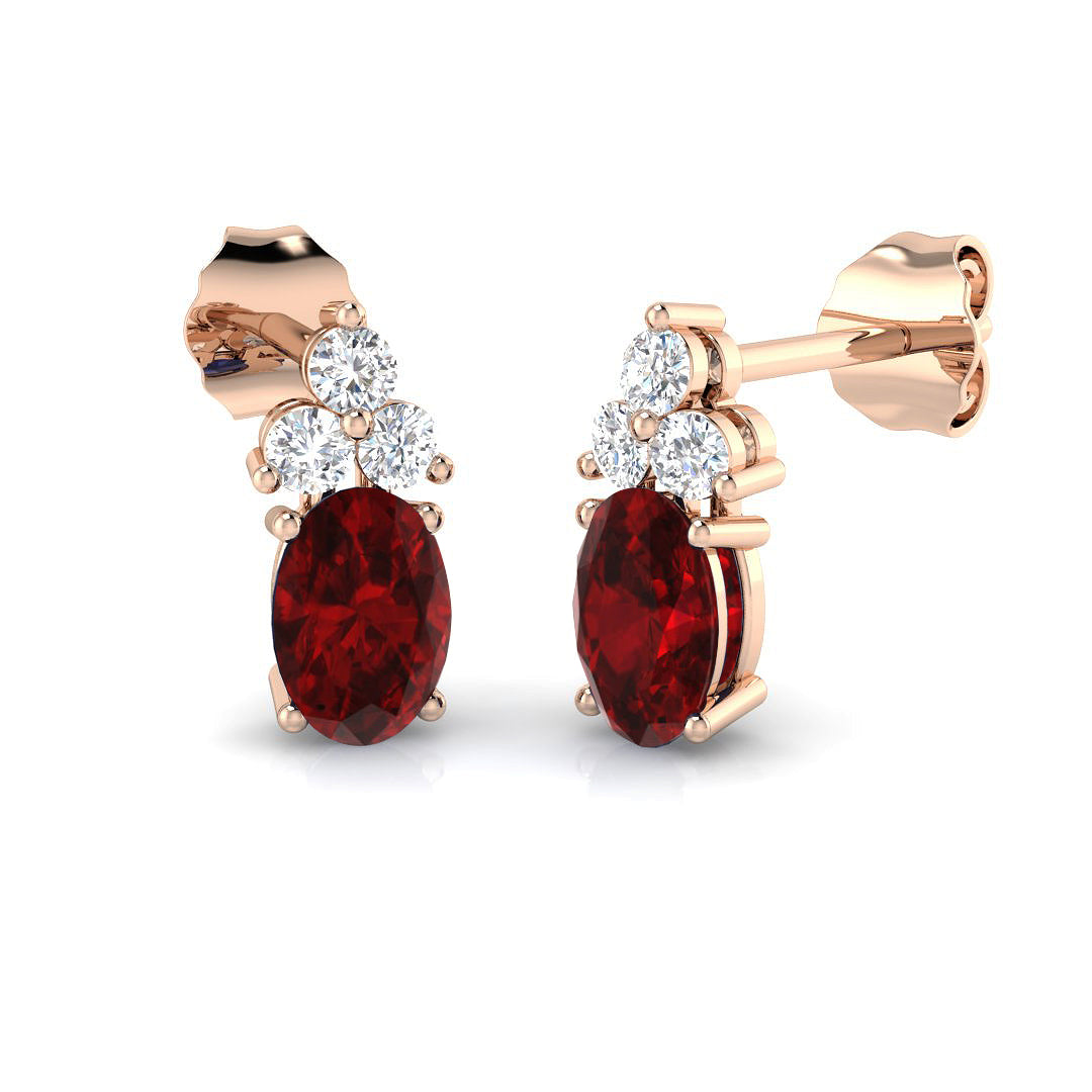 Deeby Ruby and Diamond Gold Earrings  Exquisite 1.25-1.5ct Luxury