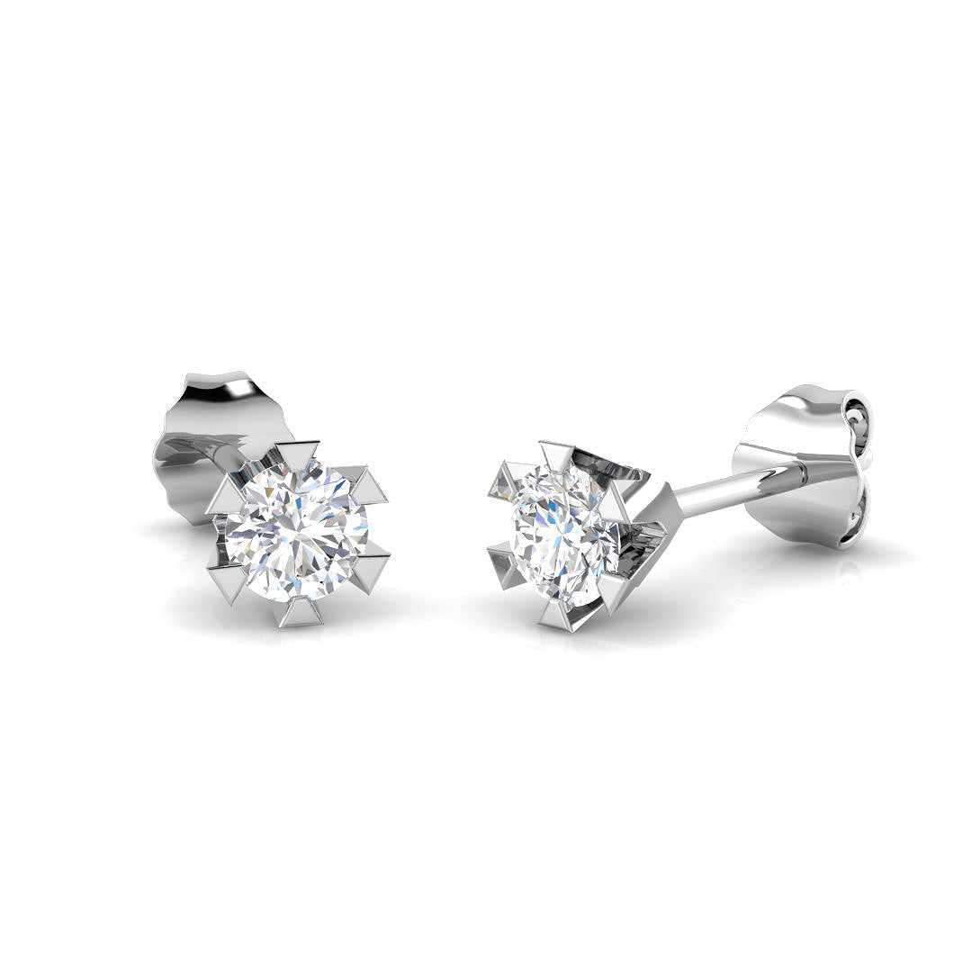 Solitaire Diamond Earrings Blush Gold 2ct Luxury