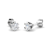 2.00 Ct DE/VVS Lab Grown Round Cut Diamond Stud Earrings | Prong Set