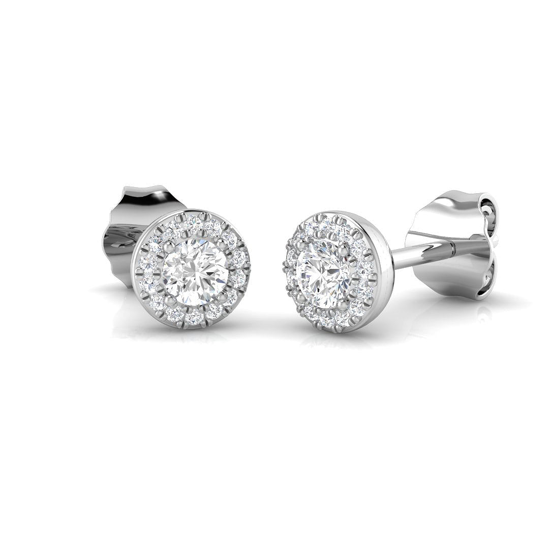 Halo Stud Earrings - 0.25 Carat Cerys Round Pave
