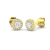 Halo Stud Earrings - 0.25 Carat Cerys Round Pave