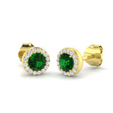 Erjpy Emerald Diamond Earrings in Gold - 0.33ct to 1ct Luxury Jewelry