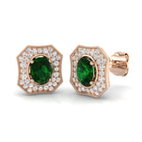 Erlvy Emerald Diamond Earrings in Gold - 1ct to 1.25ct Luxurious Sparkle
