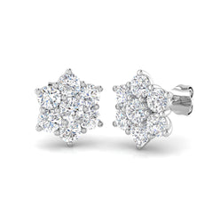 2.10 Carat D-E/VS Lab Grown Diamond Cluster Earring 9k White Gold Ready To Ship