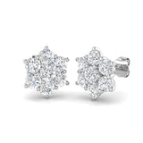 9ct White Gold 2.04ct Lab Grown Diamond Cluster Earrings