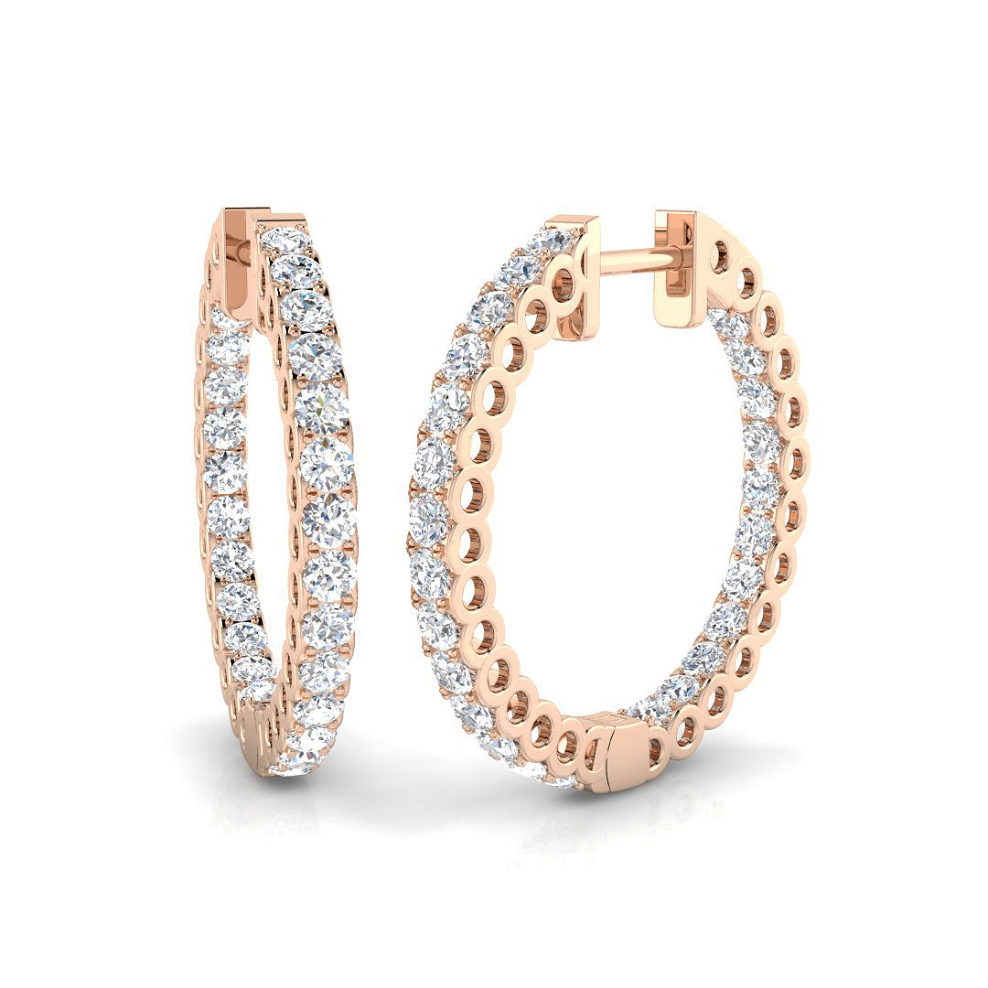 Hoop Earrings - Erfsy 1.5ct-2ct Round Cut