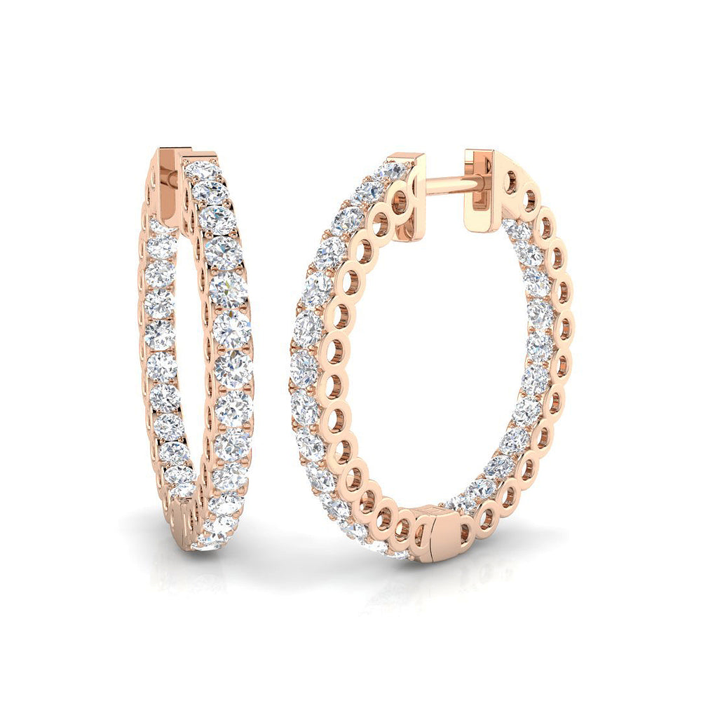 Hoop Earrings - Erfsy 1.5ct-2ct Round Cut