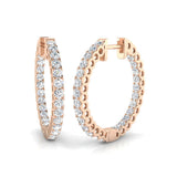 Hoop Earrings - Erfsy 1.5ct-2ct Round Cut
