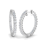 Hoop Earrings - Erfsy 1.5ct-2ct Round Cut