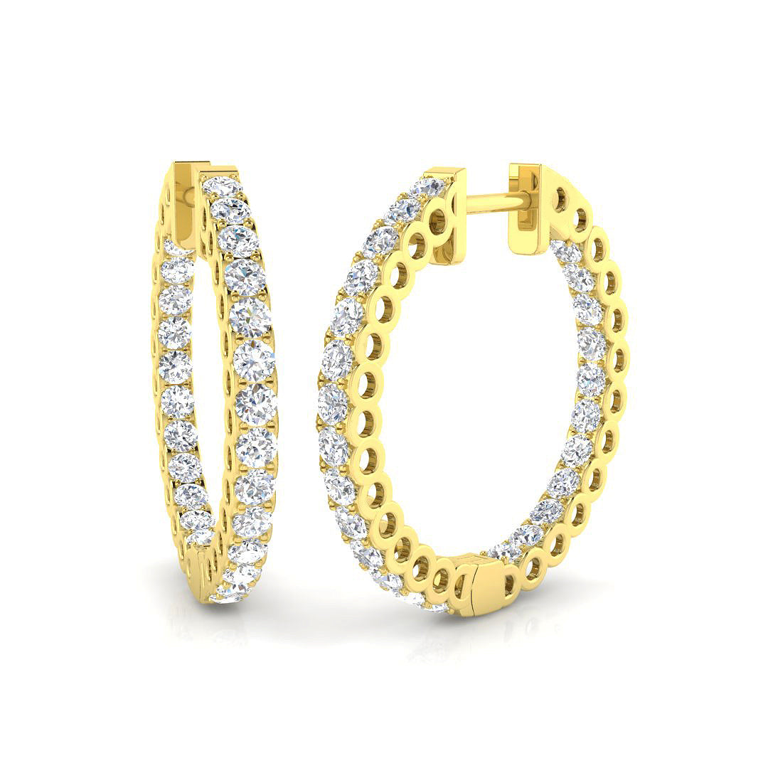 Hoop Earrings - Erfsy 1.5ct-2ct Round Cut