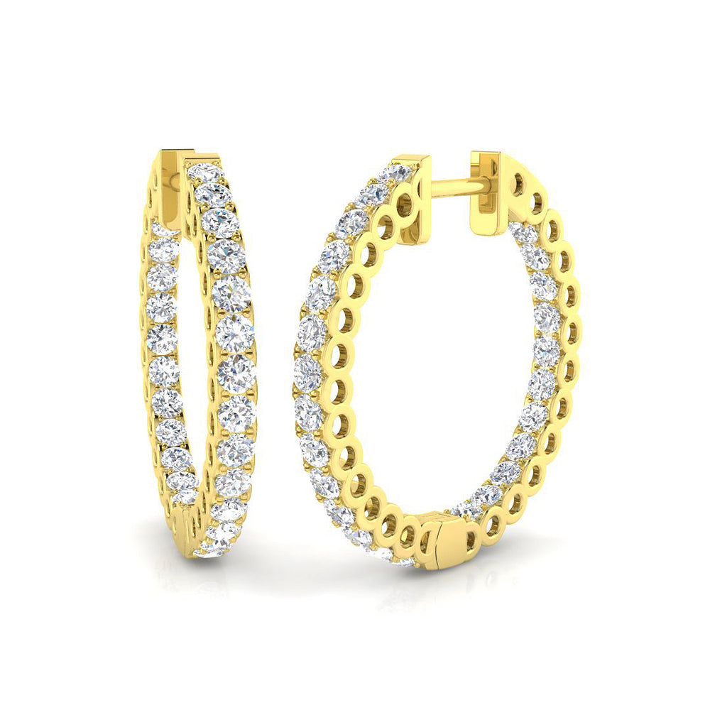 Hoop Earrings - Erfsy 1.5ct-2ct Round Cut