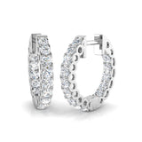 9ct White Gold 1.49ct Lab Grown Diamond Hoop Earrings