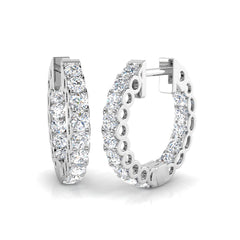 1.5 Carat D-E/VS Lab Grown Diamond Hoops Earring 9k White Gold Ready To Ship