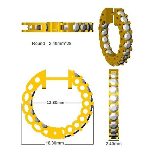 9ct Yellow Gold 1.49ct Lab Grown Diamond Hoop Earrings