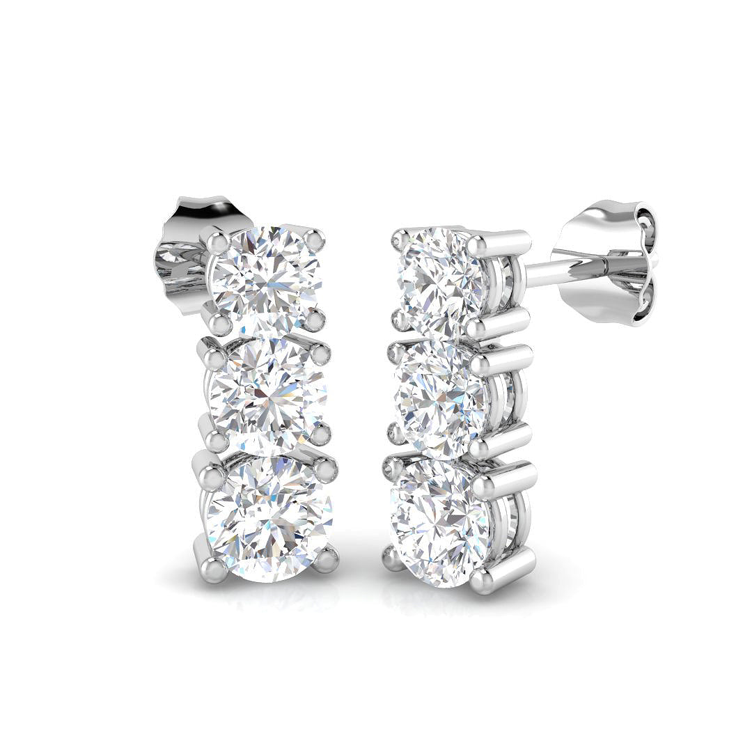 9ct White Gold 1.81ct Lab Grown Diamond Drop Earrings