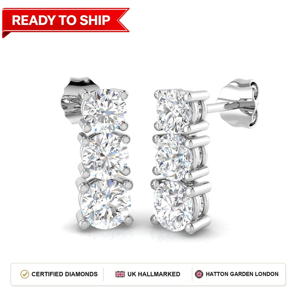 Lab grown diamond earring