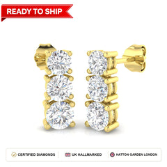 Lab grown diamond earring