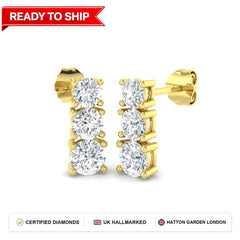 Lab grown diamond earring