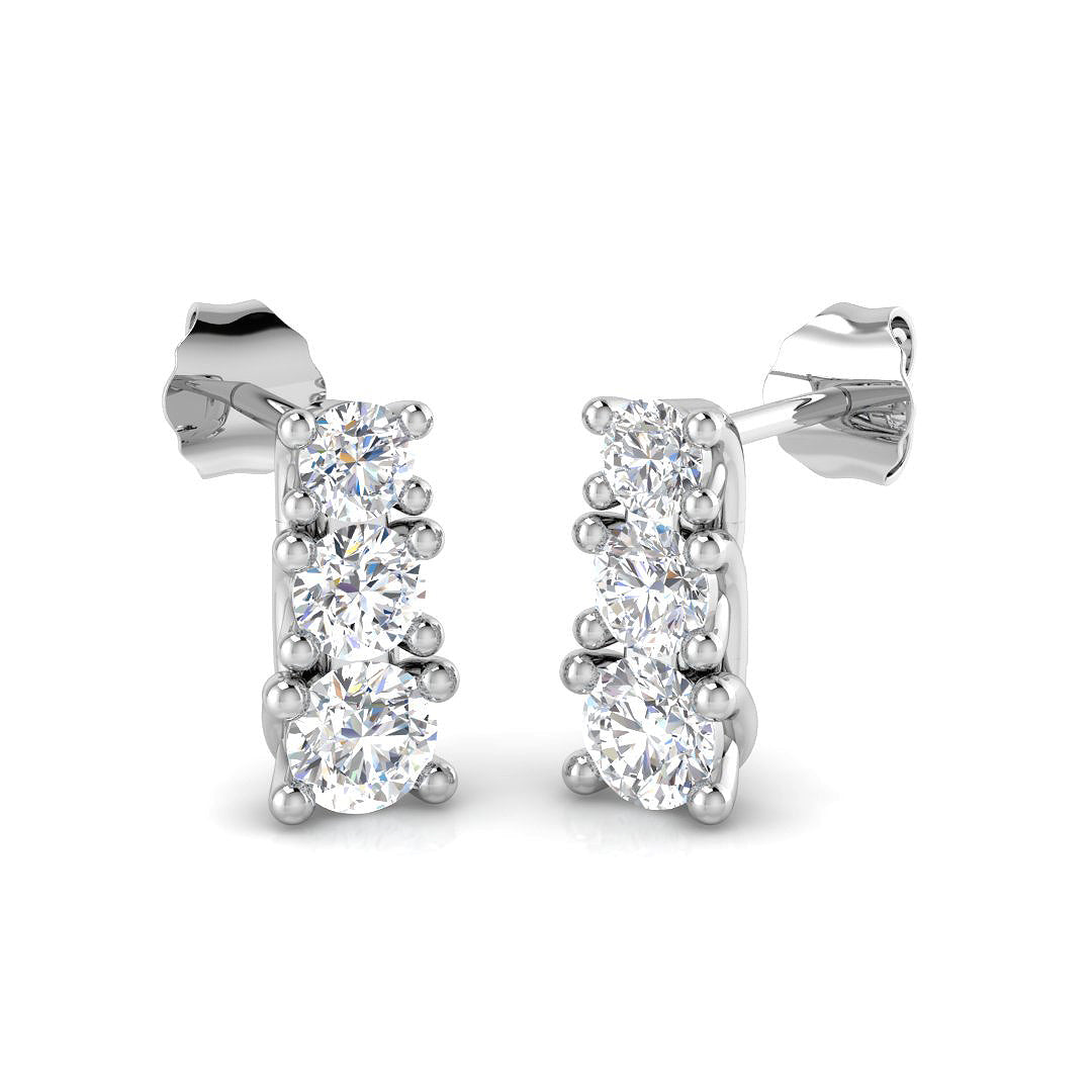 9ct White Gold 1.05ct Lab Grown Diamond Drop Earrings