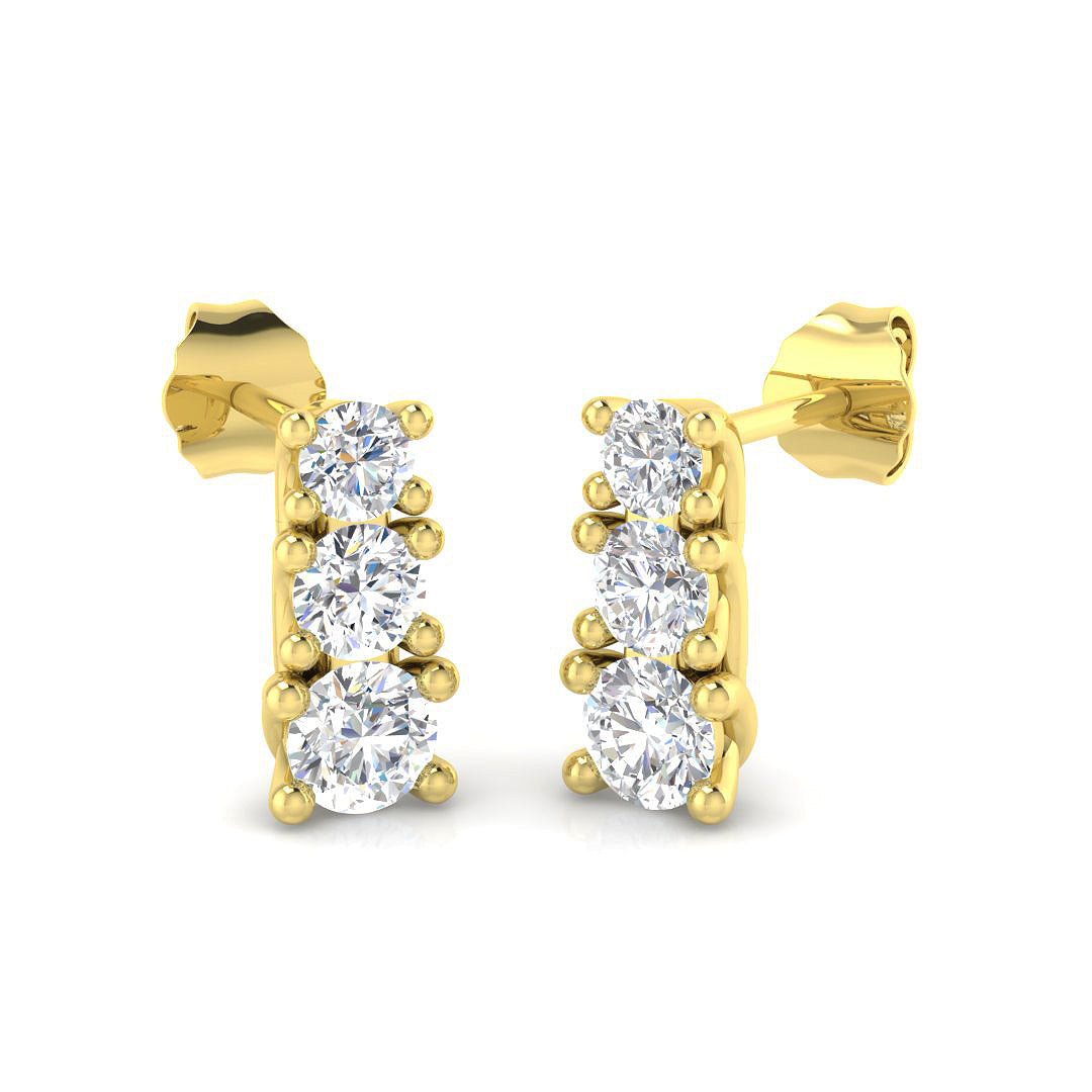 9ct Yellow Gold 1.05ct Lab Grown Diamond Drop Earrings