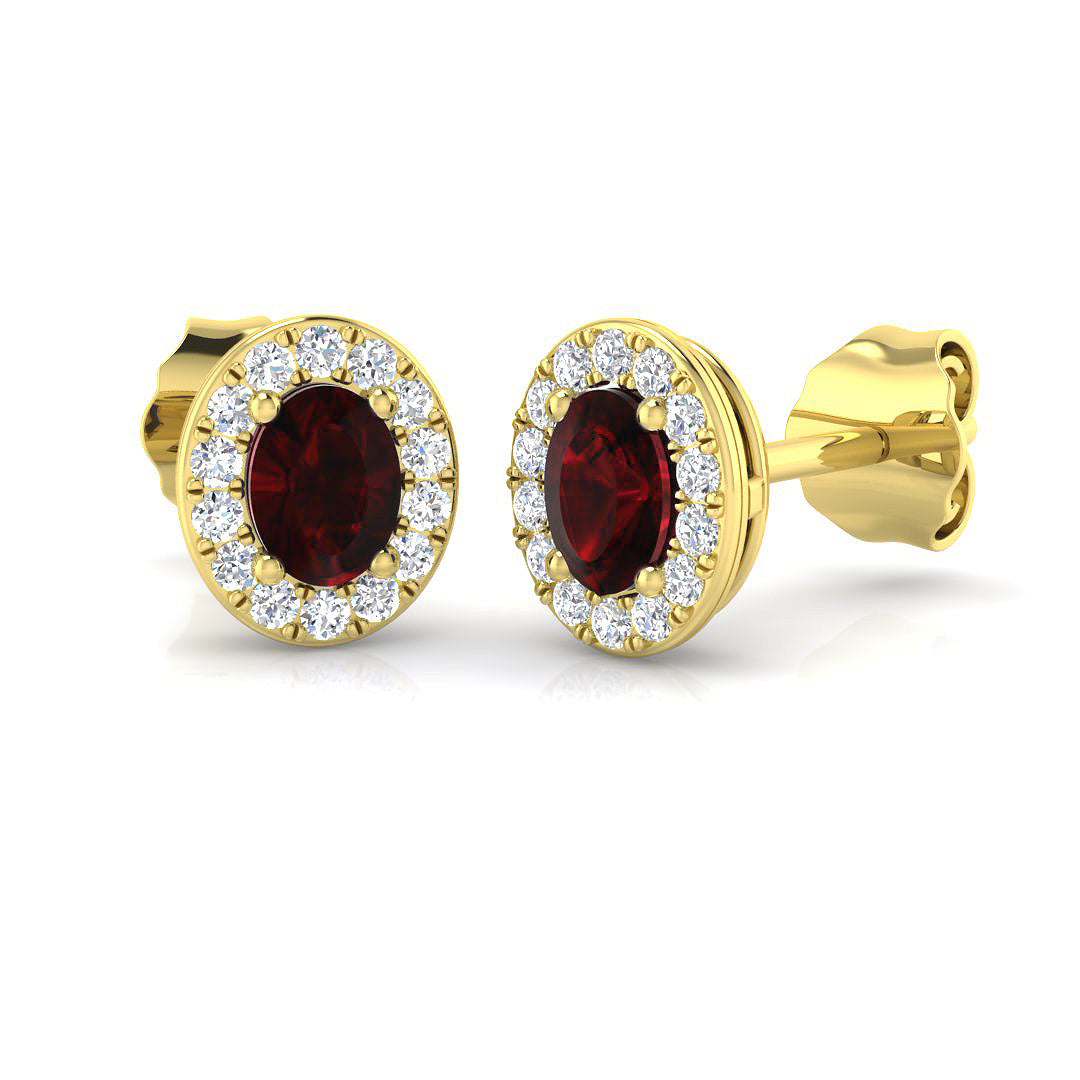 "Goldy Ruby Gold Earrings with Stunning Diamond Accents | Luxury Jewelry"