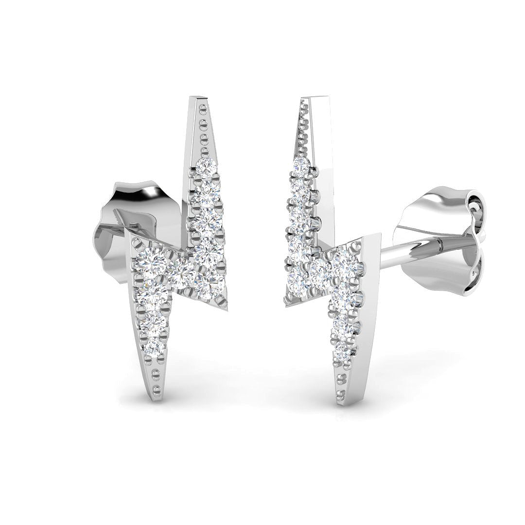 0.09ct Natural Diamond Round Cut Stud Earrings in 9K White Gold