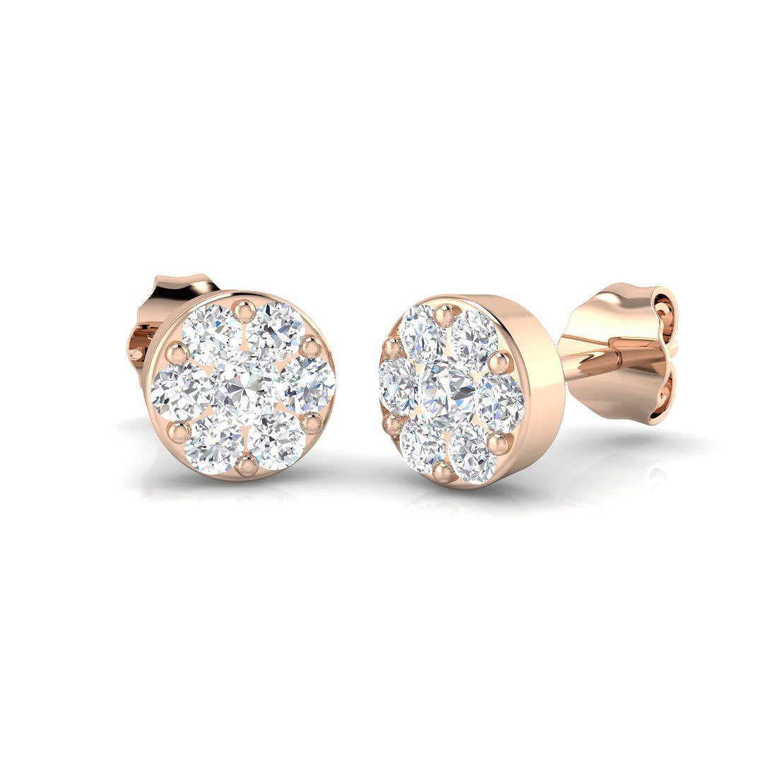 Tansy Luxury Gold Cluster Diamond Earrings | 0.5ct to 3.5ct