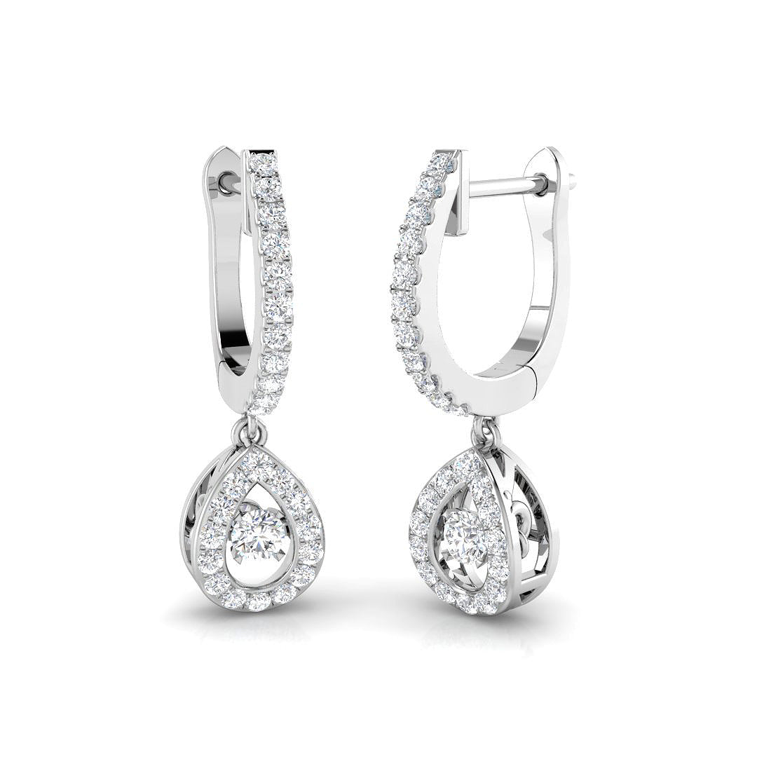 "Rowdy Luxury Gold Drop & Trilogy Diamond Earrings 0.5ct"