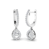 "Rowdy Luxury Gold Drop & Trilogy Diamond Earrings 0.5ct"