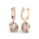 Rubby Gold Drop & Trilogy Diamond Earrings - Luxury 0.33ct Jewelry