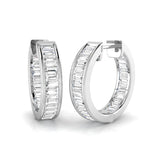 Hoop Earrings - 1.5ct Baguette Diamond Channel Set