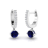 Hoop Earrings - Truby Luxury 1ct Blue Sapphire Gold