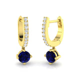 Hoop Earrings - Truby Luxury 1ct Blue Sapphire Gold