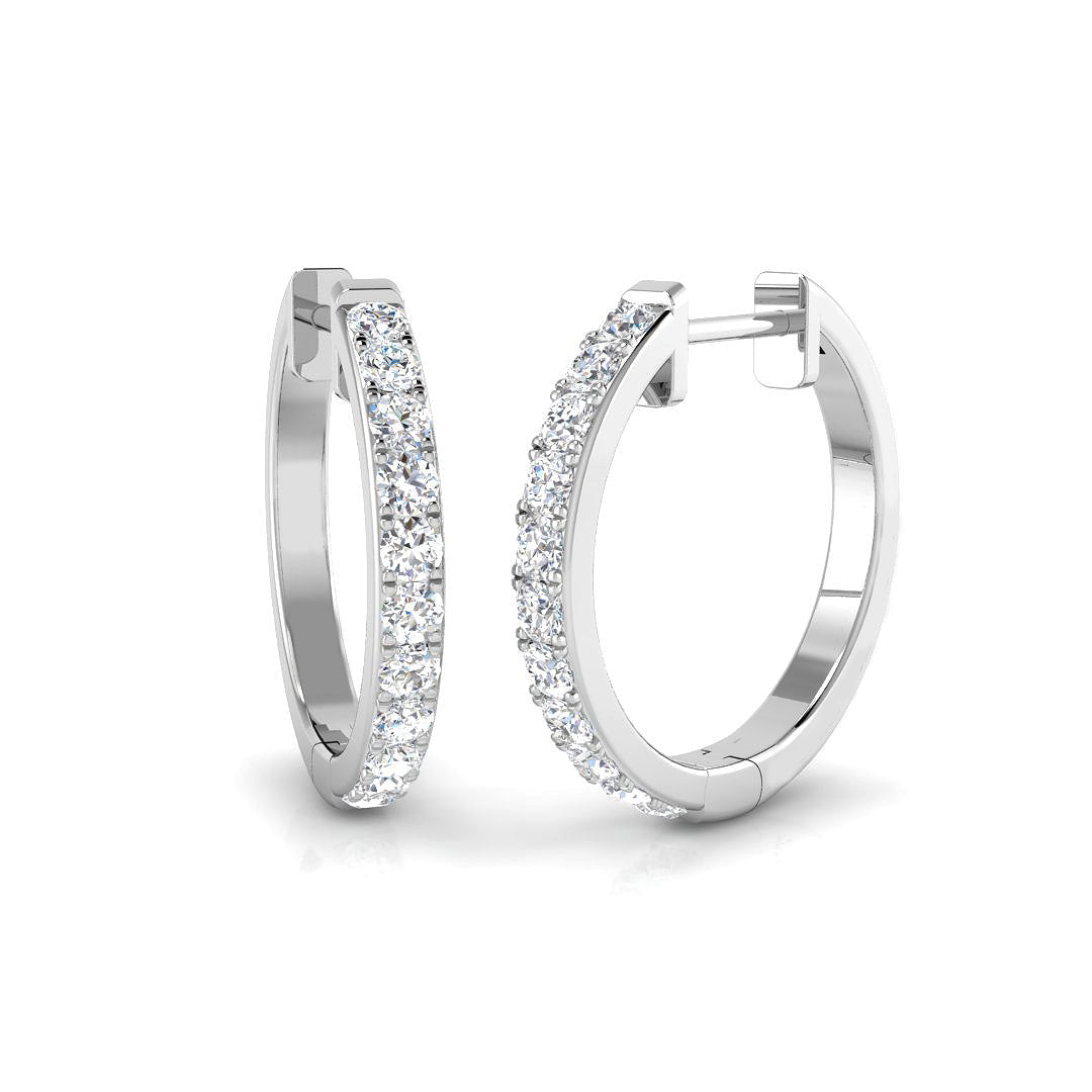 9ct White Gold 0.49ct Lab Grown Diamond Hoops Earrings