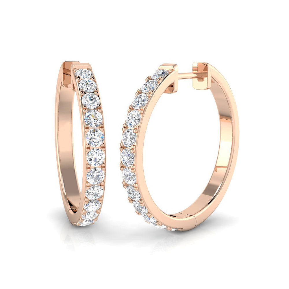 Hoop Earrings - Ergly 1ct Round Cut Diamond Pure Radiance